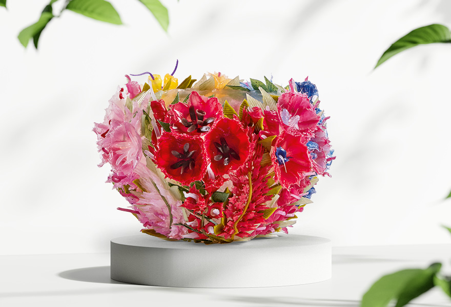 Ausgefallene Deko-Vasen: Opulente Silikon-Vasen mit Blumen von Miho