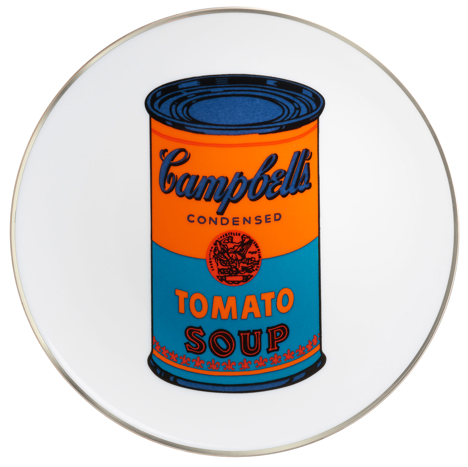 Porzellanteller "Coloured Campbells Soup Can" (Orange/Blau) von Andy Warhol