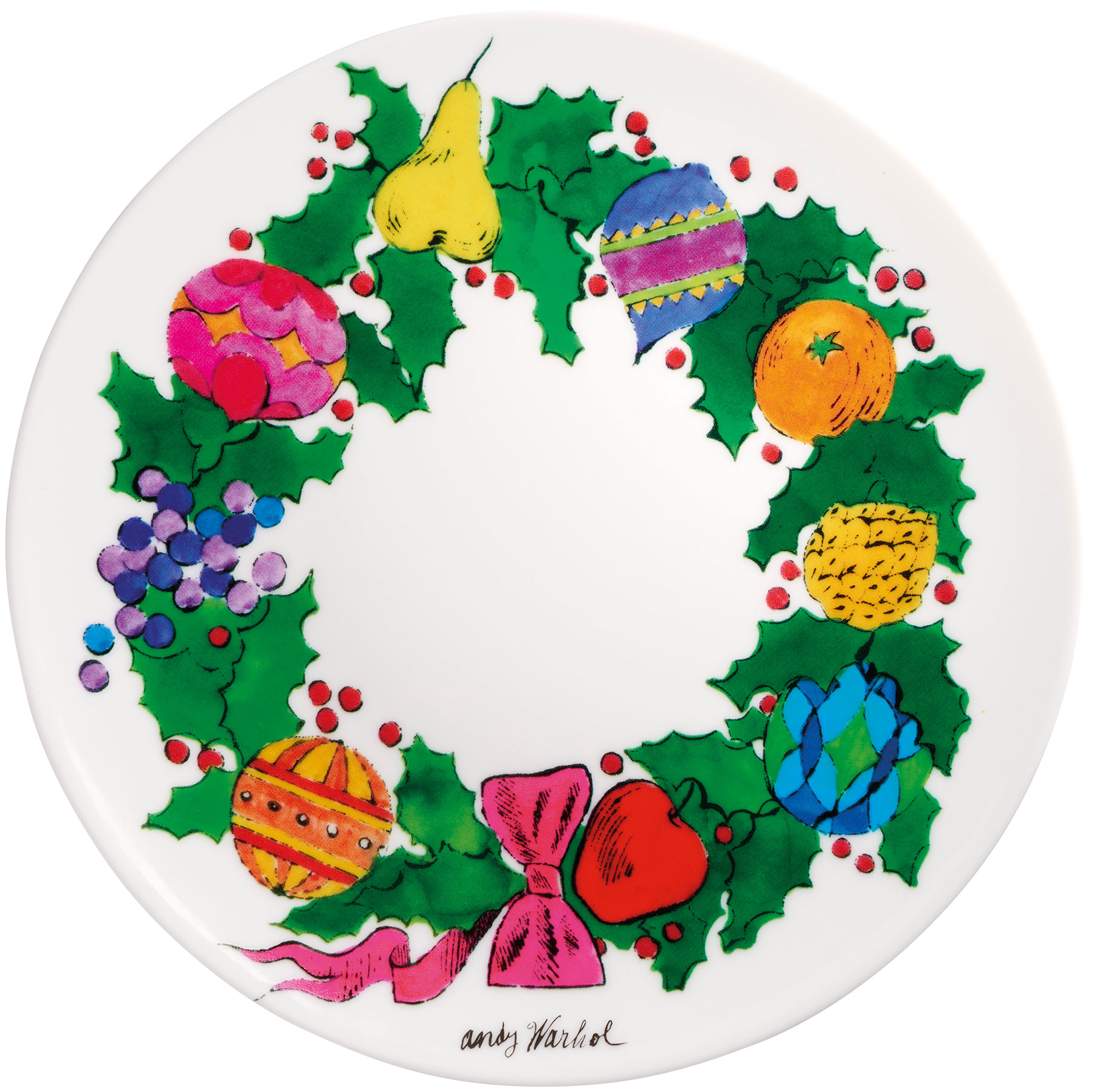 Porzellanteller "Christmas - Wreath" von Andy Warhol