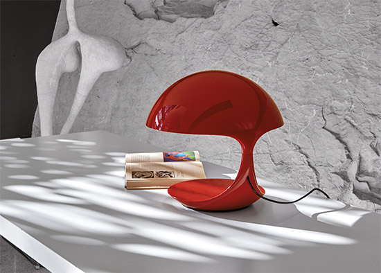 LED-Tischleuchte "Cobra", Version in Rot - Design Elio Martinelli von Martinelli Luce