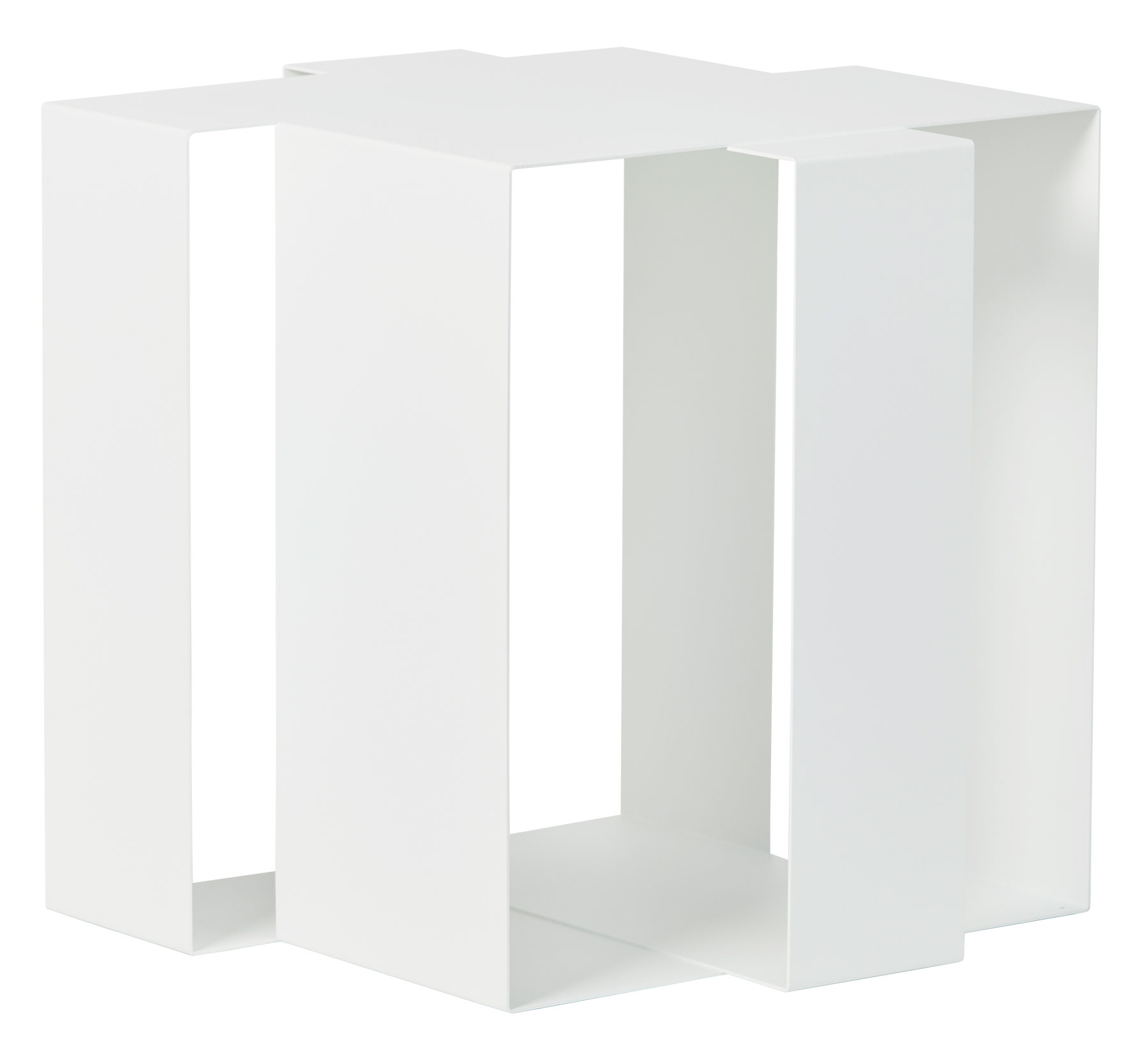 Beistelltisch "Shifted Square", Version in Weiß von Frederik Roijé Design