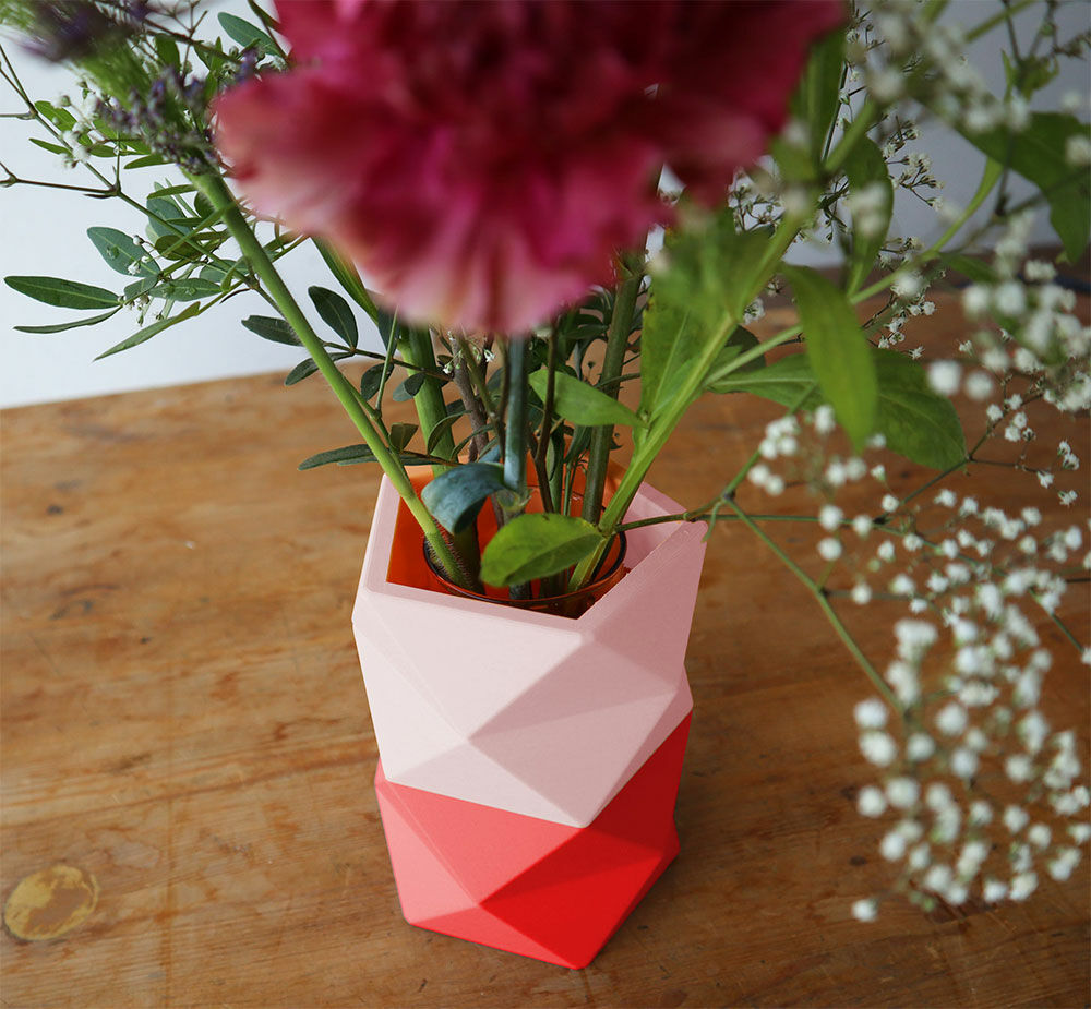 Vase "Origami Orange Peach" (ohne Deko), große Version von KLOQ
