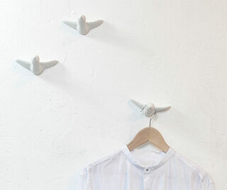 3er-Set Wandhaken "Flying Birds", weiße Version