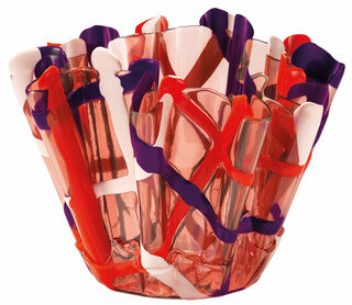 Vase "One-More Tartan", pinke Version, Silikon von Paola Navone