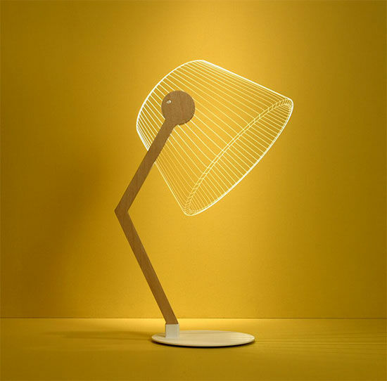 LED-Tischlampe "ZIGGi weiß/braun" von Studio Cheha