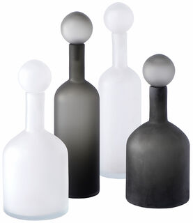 8-teiliges Flaschenset "Bubbles & Bottles", schwarz/weiße Version