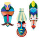 3D-Wandobjekte "Masken" aus recyceltem Karton, DIY, 3er-Set von studio ROOF