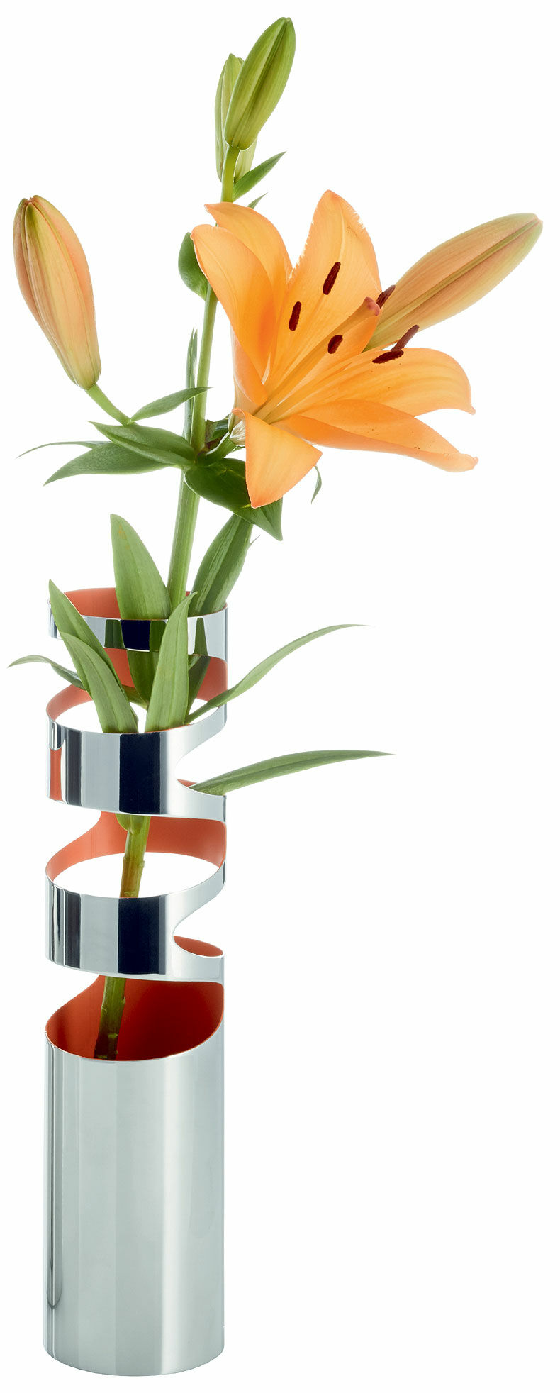 Vase "Loom klein" (ohne Deko), Edelstahl von Philippi