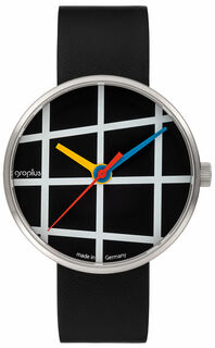 Armbanduhr "Window schwarz" im Bauhaus-Stil