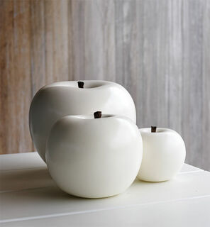Keramikobjekt "Apfel weiß" (Mittelgroße Version)