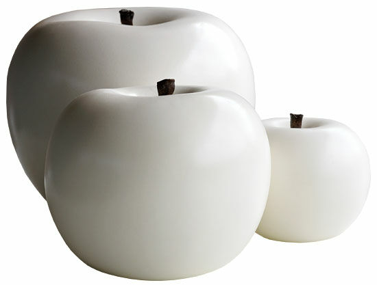 Keramikobjekt "Apfel weiß" (Mittelgroße Version)