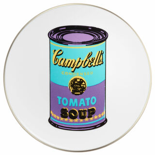 Porzellanteller "Coloured Campbells Soup Can" (Türkis/Lila) von Andy Warhol