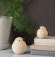 Holzfigur "Spatz Papa", naturfarbene Version von novoform