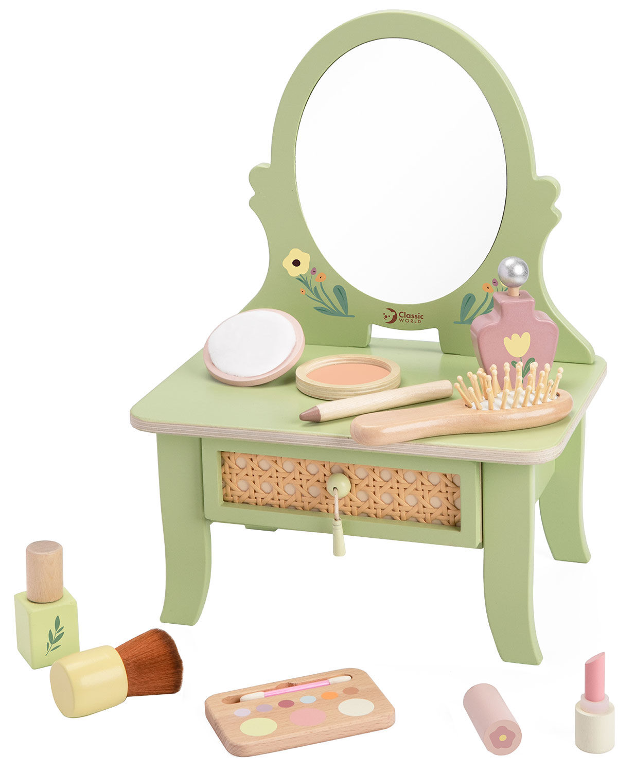 Holzspielzeug-Set "Frisiertisch Vintage" (14-teilig, für Kinder ab 3 Jahren) von Kid's Concept