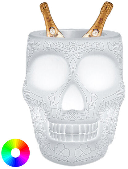 Kabellose LED-Designerlampe / Pflanzkübel "Mexican Skull" mit Farbwechsel - Design Studio Job von Qeeboo