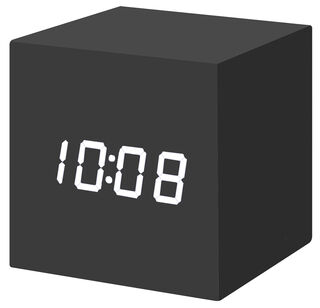 LED-Tischuhr "Color Cube schwarz" mit Alarmfunktion - MoMA Kollektion - Design Natalie Sun