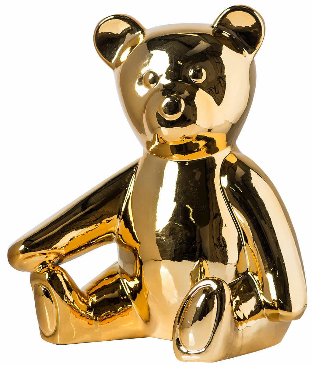 Spardose "Golden Bear", Porzellan goldfarben glasiert von Pols Potten