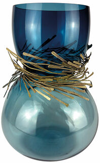 Vase "Festive Blau", Glas/Bronze von Vanessa Mitrani