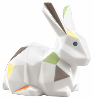 Porzellanfigur "Kaninchen", farbige Version