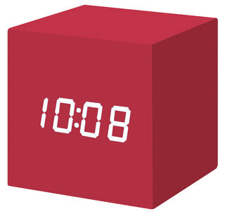 LED-Tischuhr "Color Cube rot" mit Alarmfunktion - MoMA Kollektion - Design Natalie Sun