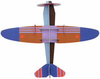 3D-Wandobjekt "Deluxe Propeller Plane" aus recyceltem Karton, DIY