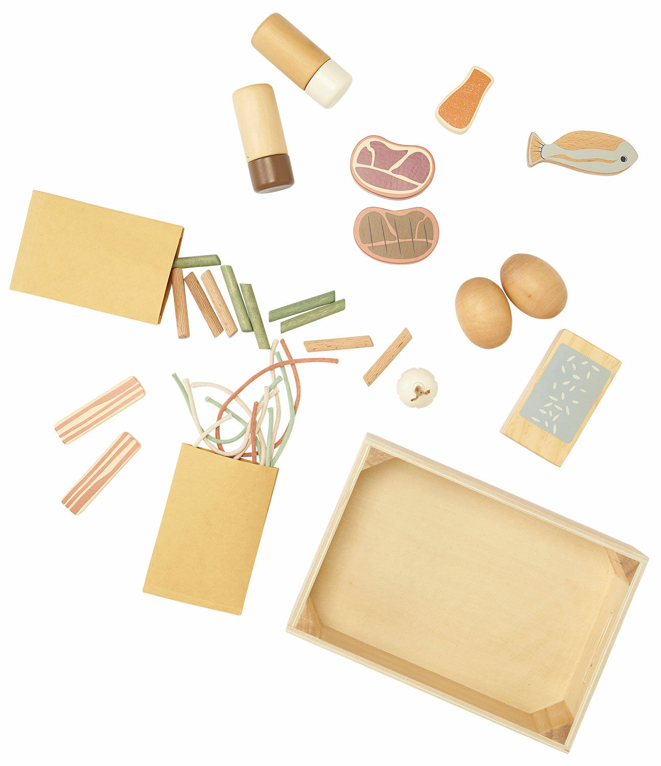 42-teiliges Holzspielzeug-Set "Lebensmittel" (für Kinder ab 3 Jahren) von Kid's Concept