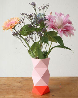 Vase "Origami Orange Peach" (ohne Deko), große Version