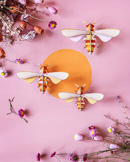 3D-Wandobjekte "Honey Bees" aus recyceltem Karton, DIY, 3er-Set von studio ROOF