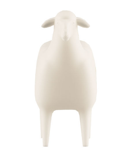Designhocker / Beistelltisch "The Sheep" in Lebensgröße (In- und Outdoor), cremeweiße Version von Goodnight Light