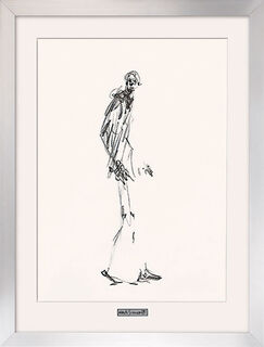 Bild "Dessin II (Schreitender Mann)", gerahmt von Alberto Giacometti