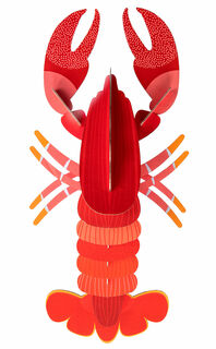 3D-Wandobjekt "Red Lobster" aus recyceltem Karton, DIY