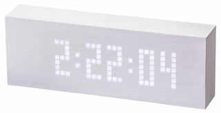 LED-Tischuhr "Message Click Clock" mit Alarm-/Nachrichtenfunktion, weiße Version