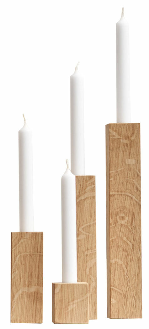 Kerzenhalter "Quartett" (ohne Kerzen), Version in Eiche geölt von Raumgestalt