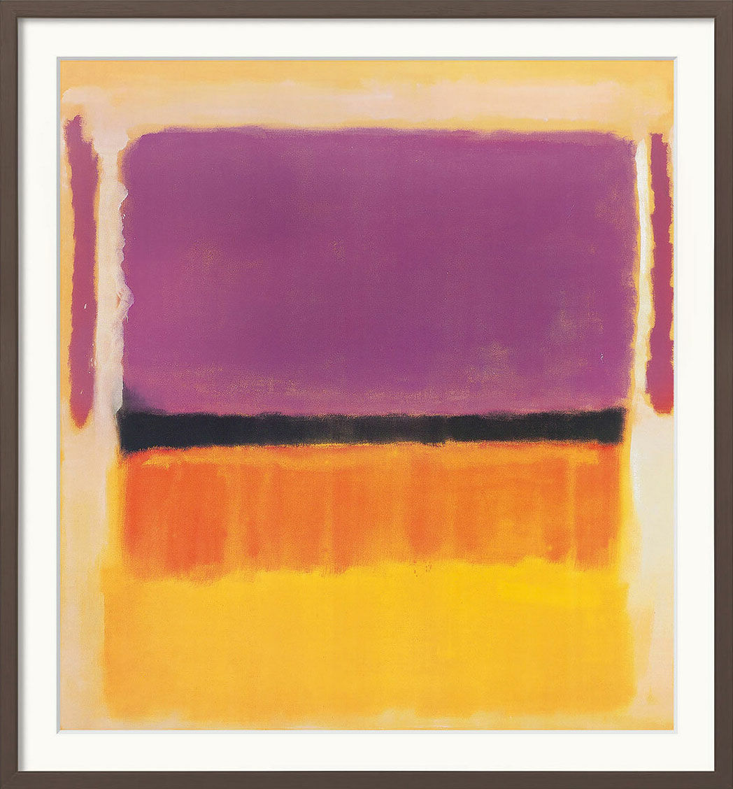 Bild "Untitled (Violet, Black, Orange, Yellow on White and Red)" (1949), Version dunkelbraun gerahmt von Mark Rothko