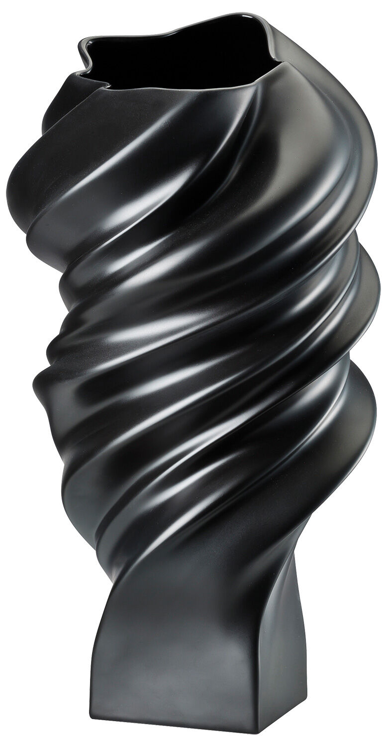 Porzellanvase "Squall schwarz matt" (mittelgroß, Höhe 32 cm) - Design Cédric Ragot von Rosenthal