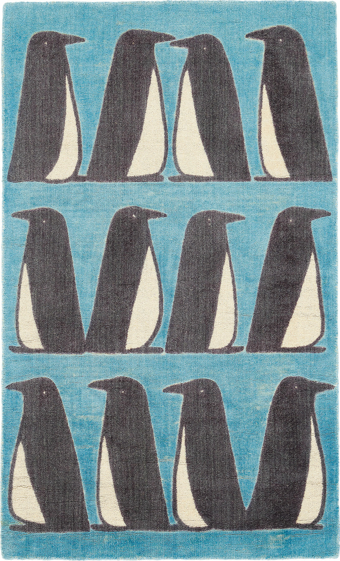 Teppich "Pinguin blau" (groß, 120 x 180 cm)