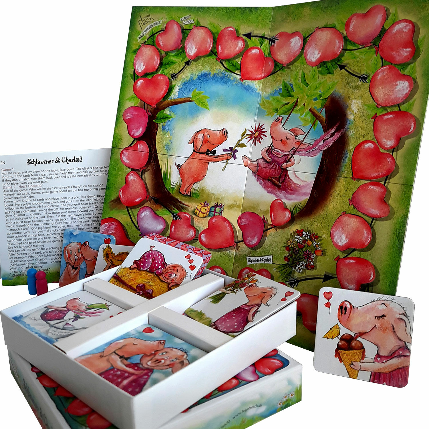 Karten-/Brettspiel "Schlawiner & Charlott" (für Kinder ab 3 Jahren) von Logofrosch