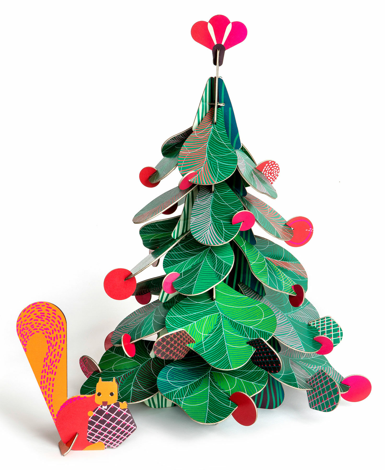 3D-Objekt "Christmas Tree Big" (Höhe 45 cm) aus recyceltem Karton, DIY von studio ROOF