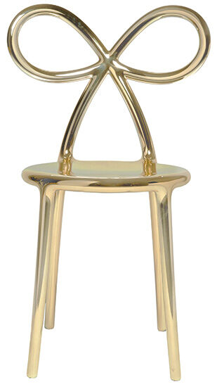 Designer-Stuhl "Ribbon Chair", goldfarbene Metallic-Version - Design Nika Zupanc von Qeeboo