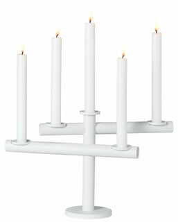 5-armiger Kerzenhalter "Light my Fire" (ohne Kerzen), Version in Weiß