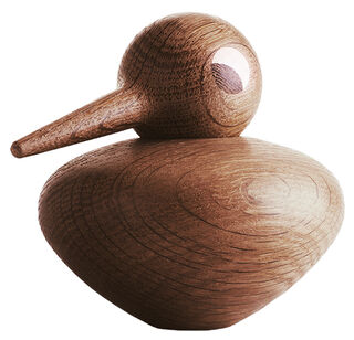 Holzfigur "Vogel dunkelbraun" (rundlich, mittelgroß, Höhe 10,5 cm) - Design Christian Vedel