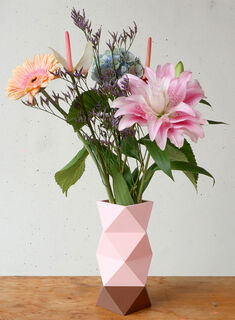 Vase "Origami Rosé Braun" (ohne Deko), große Version