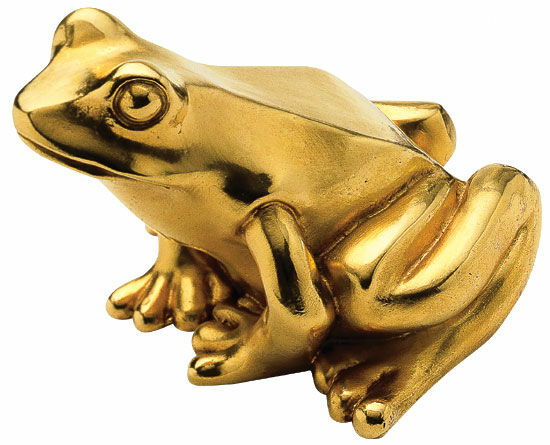 Skulptur "Froschkönig", Version vergoldet von Ottmar Hörl