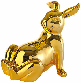 Spardose "Golden Bunny", Porzellan goldfarben glasiert