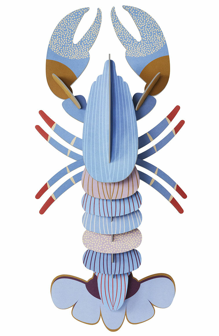 3D-Wandobjekt "Lavender Lobster" aus recyceltem Karton, DIY von studio ROOF