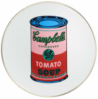 Porzellanteller "Coloured Campbells Soup Can" (Pink/Rot)