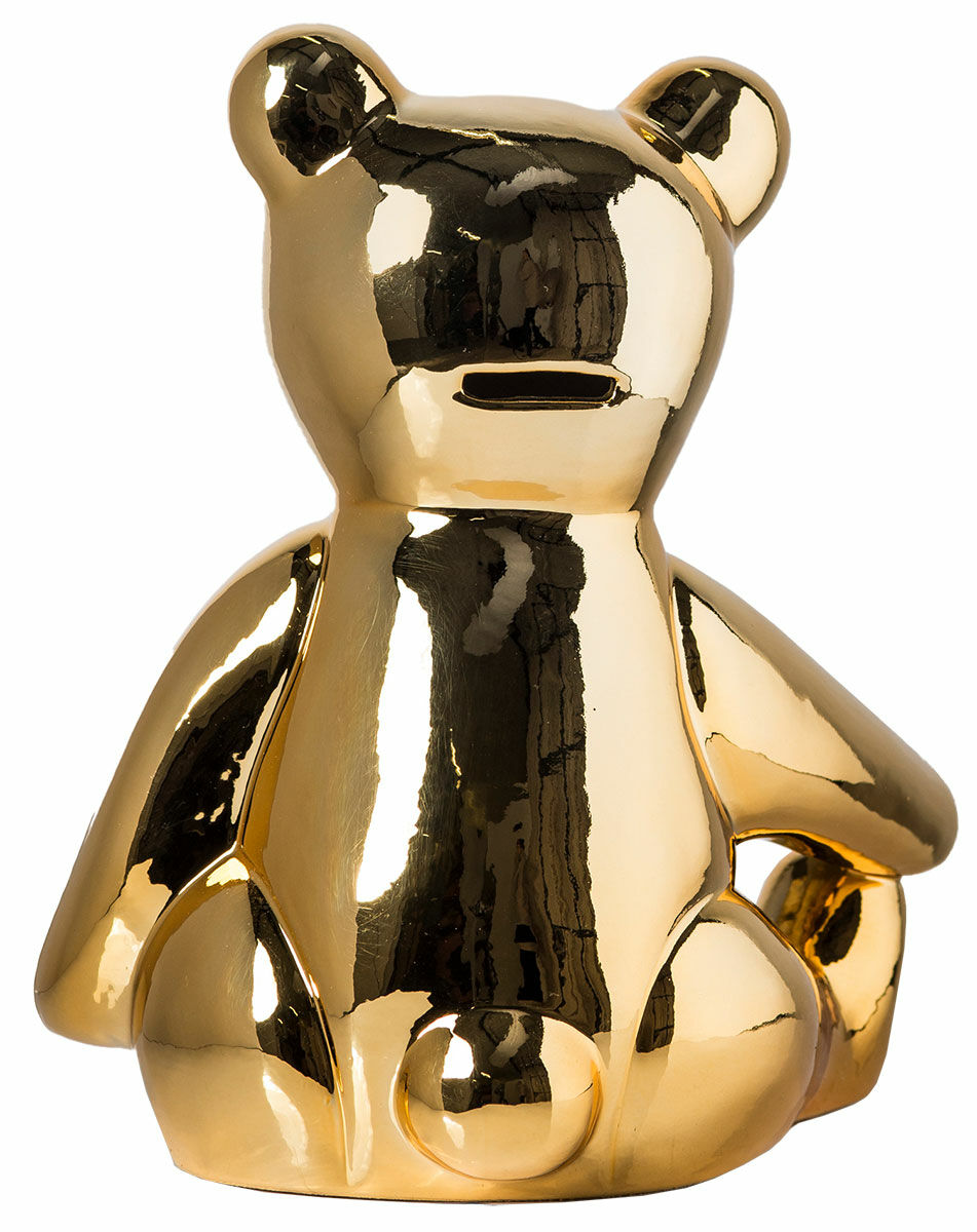 Spardose "Golden Bear", Porzellan goldfarben glasiert von Pols Potten