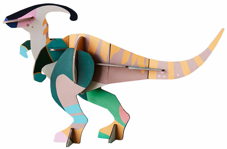 3D-Objekt "Parasaul Dino" aus recyceltem Karton, DIY von studio ROOF