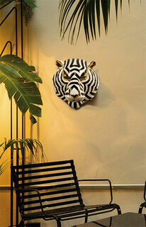 Wandobjekt "Tiger Mask Black and Gold", Porzellan von Lladró