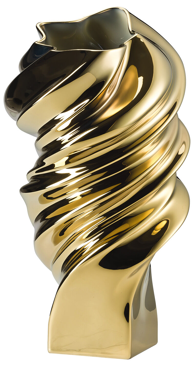 Porzellanvase "Squall Gold titanisiert" (mittelgroß, Höhe 32 cm) - Design Cédric Ragot von Rosenthal